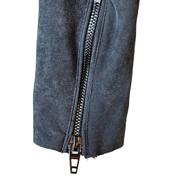 BLANK NYC Size XS Women's Cropped Microsuede Grey Moto Jacket - Picture 6 of 9